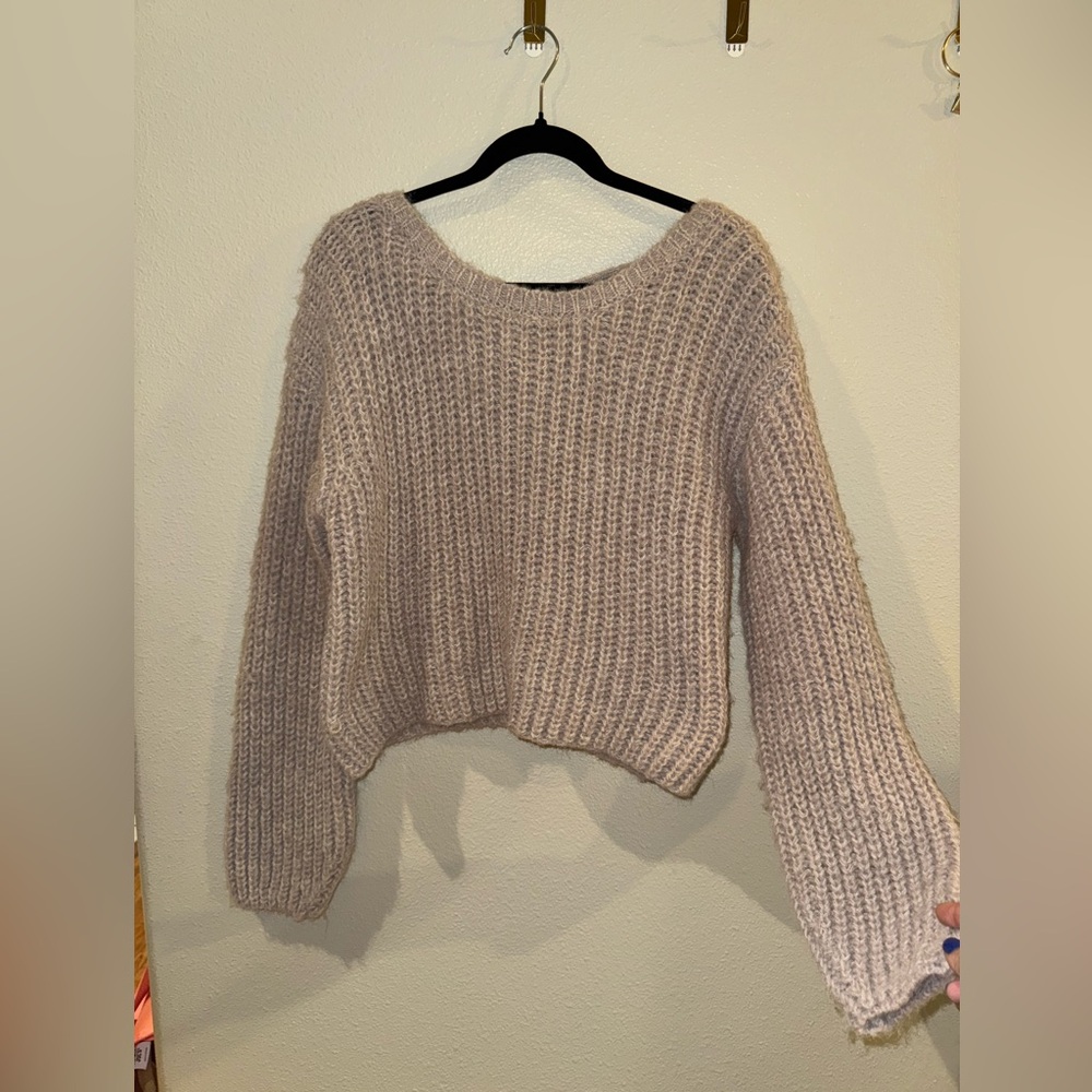SOFT & COZY GENTLE FAWN KNIT CROPPED SWEATER